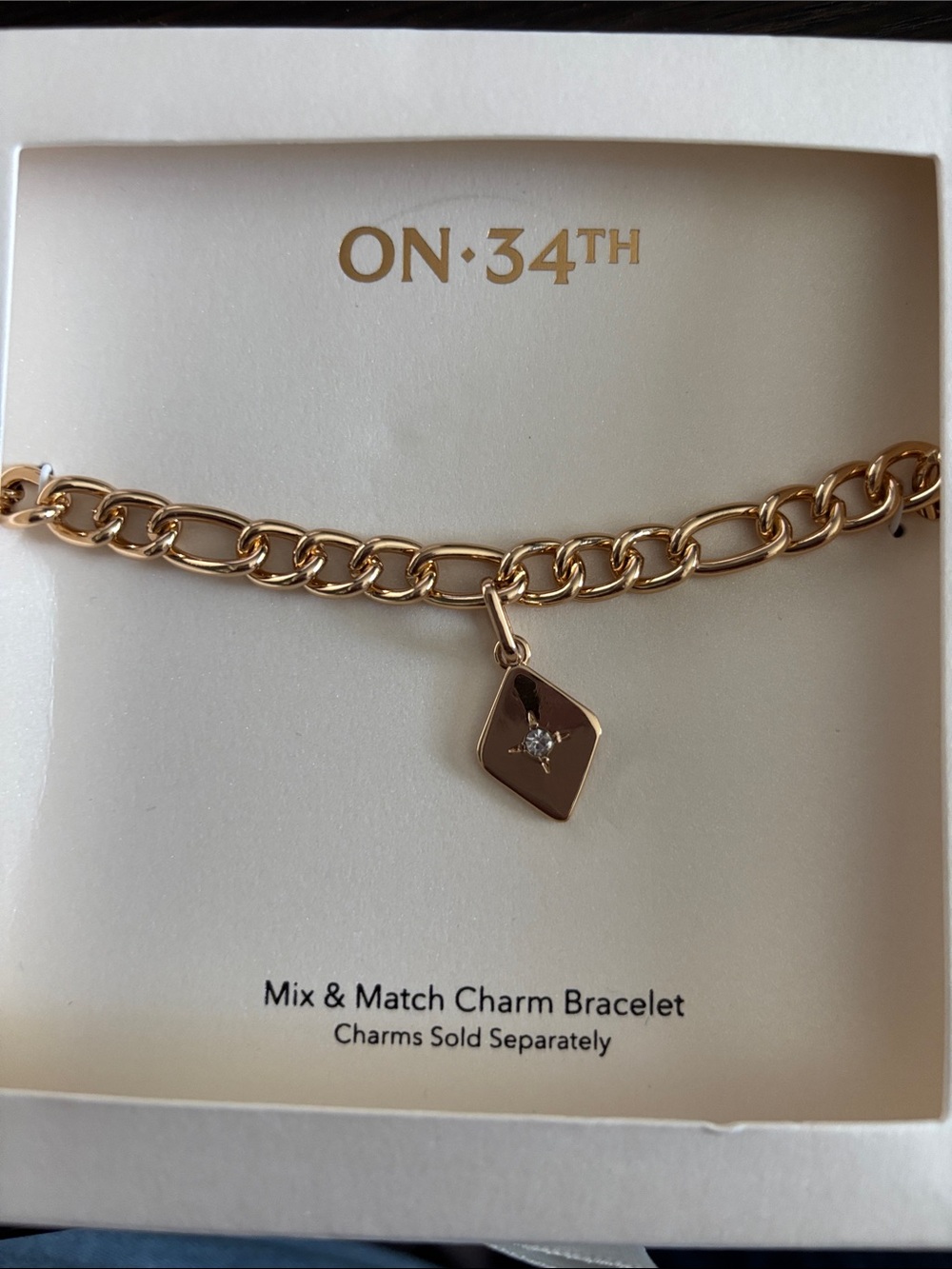 ON·34TH Gold Charm Link Bracelet
